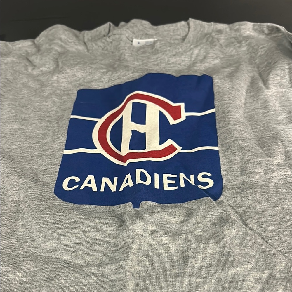 Gray Canadiens Logo T-Shirt